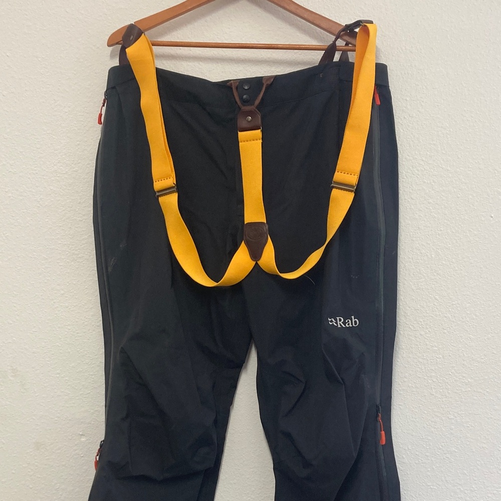 Rab Kangri GTX waterproof backcountry pants with suspenders. XL
